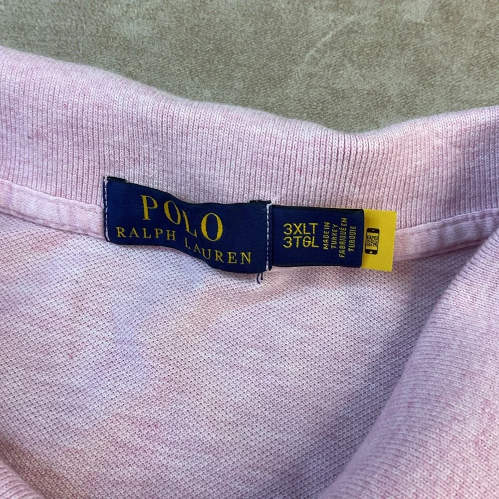Polo Ralph Lauren Shirt Mesh Pique Short Sleeve Pink Men Sz 3XLT‎ Tall Pony